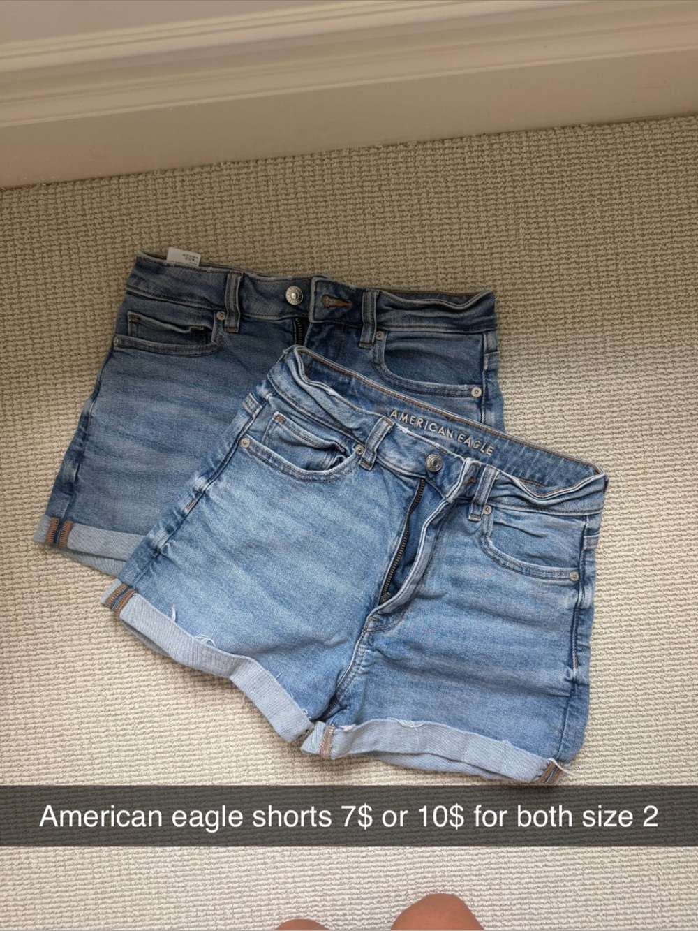 American Eagle Outfitters Light Blue Denim Ankle/Cropped Shorts